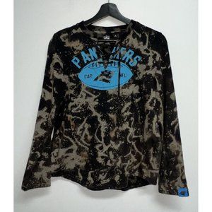 NFL Team Apparel Carolina Panthers Womens Lace Up Sweatshirt Size M Bleach